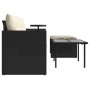 Set Divani da Giardino 3 pz con Cuscini in Polyrattan Nero