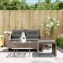 Set Divani da Giardino 3 pz con Cuscini Grigio in Polyrattan