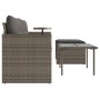 Set Divani da Giardino 3 pz con Cuscini Grigio in Polyrattan