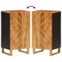 Credenza Marrone e Nera 40x33,5x75cm in Legno Massello di Mango