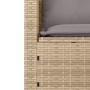 Set Divano da Giardino 3 pz con Cuscini Beige in Polyrattan