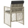 Sedie da Giardino con Cuscini 4 pz Grigio Chiaro in Polyrattan