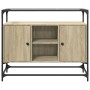 Credenza Piano Vetro Rovere Sonoma 98x35x81cm Legno Multistrato