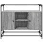 Credenza Piano Vetro Grigio Sonoma 98x35x81cm Legno Multistrato