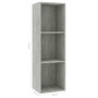 Libreria/Mobile TV Grigio Cemento 36x30x114cm Legno Multistrato