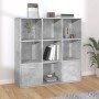 Libreria Grigio Cemento 98x30x98 cm in Legno Multistrato