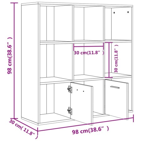 Libreria Grigio Cemento 98x30x98 cm in Legno Multistrato