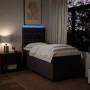 Giroletto a Molle con Materasso Marrone Scuro 100x200cm Tessuto