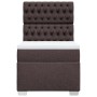 Giroletto a Molle con Materasso Marrone Scuro 100x200cm Tessuto