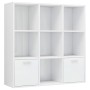 Libreria Bianco Lucido 98x30x98 cm in Legno Multistrato