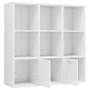 Libreria Bianco Lucido 98x30x98 cm in Legno Multistrato