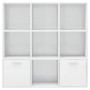 Libreria Bianco Lucido 98x30x98 cm in Legno Multistrato