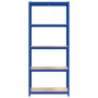 Scaffali a 5 Ripiani 4 pz Blu in Acciaio e Legno Multistrato