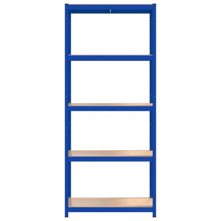 Scaffali a 5 Ripiani 4 pz Blu in Acciaio e Legno Multistrato