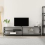 Mobile TV Grigio Sonoma 200x40x50cm Legno Multistrato e Metallo