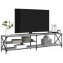 Mobile TV Grigio Sonoma 200x40x50cm Legno Multistrato e Metallo