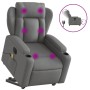 Poltrona Alzapersona Massaggi Elettrica Grigio Scuro Tessuto