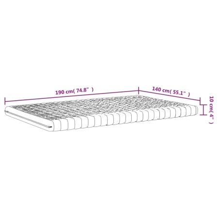 Materasso in Schiuma Bianco 140x190 cm 7 Zone Durezza 20 ILD