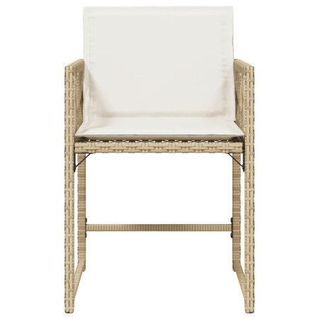 Sedie da Giardino con Cuscini 4 pz Beige in Polyrattan