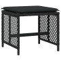 Sgabelli da Giardino con Cuscini 4pz Neri 41x41x36cm Polyrattan