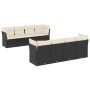 Set Divani da Giardino 9 pz con Cuscini Nero in Polyrattan