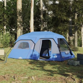 Tenda Campeggio 9 Persone Blu Rilascio Rapido Impermeabile