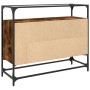 Credenza Piano Vetro Rovere Fumo 98x35x81cm Legno Multistrato