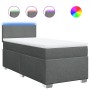 Giroletto a Molle con Materasso Grigio Scuro 100x200 cm Tessuto
