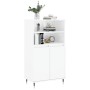 Credenza Bianco Lucido 60x36x110 cm in Legno Multistrato