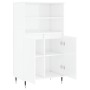 Credenza Bianco Lucido 60x36x110 cm in Legno Multistrato