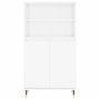 Credenza Bianco Lucido 60x36x110 cm in Legno Multistrato