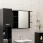 Mobile Bagno con Specchio Nero 80x20,5x64 cm Legno Multistrato