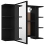 Mobile Bagno con Specchio Nero 80x20,5x64 cm Legno Multistrato