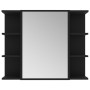 Mobile Bagno con Specchio Nero 80x20,5x64 cm Legno Multistrato