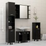 Mobile Bagno con Specchio Nero 80x20,5x64 cm Legno Multistrato