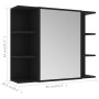 Mobile Bagno con Specchio Nero 80x20,5x64 cm Legno Multistrato