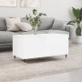 Tavolino Salotto Bianco Lucido 90x44,5x45 cm Legno Multistrato