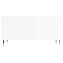 Tavolino Salotto Bianco Lucido 90x44,5x45 cm Legno Multistrato