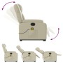 Poltrona Alzapersona Elettrica Reclinabile Crema in Similpelle