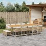 Set da Pranzo da Giardino 15 pz con Cuscini Beige in Polyrattan