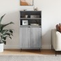 Credenza Grigio Sonoma 60x36x110 cm in Legno Multistrato