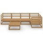 Set Divani da Giardino 6 pz Marrone Miele in Massello di Pino