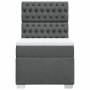 Giroletto a Molle con Materasso Grigio Scuro 100x200 cm Tessuto