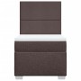 Giroletto a Molle con Materasso Marrone Scuro 100x200cm Tessuto