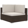 Set Divani da Giardino 3 pz con Cuscini in Polyrattan Marrone