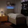 Giroletto a Molle con Materasso Crema 100x200 cm in Tessuto