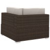 Set Divani da Giardino 3 pz con Cuscini in Polyrattan Marrone