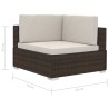 Set Divani da Giardino 3 pz con Cuscini in Polyrattan Marrone