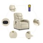 Poltrona Massaggiante Elettrica Reclinabile Crema Similpelle