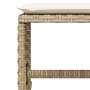 Sgabelli Giardino con Cuscini 4pz Beige 41x41x36cm Polyrattan